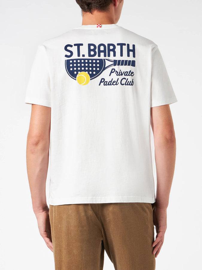 Mc2 Saint Barth T-shirt da uomo in cotone pesante con ricamo Padel Club Saint Barth Negozio