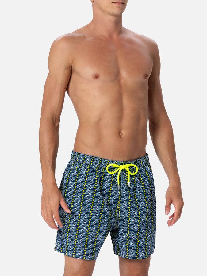 Mc2 Saint Barth Man lightweight fabric swim-shorts Lighting Micro Fantasy with tennis print Negozio online di fabbrica