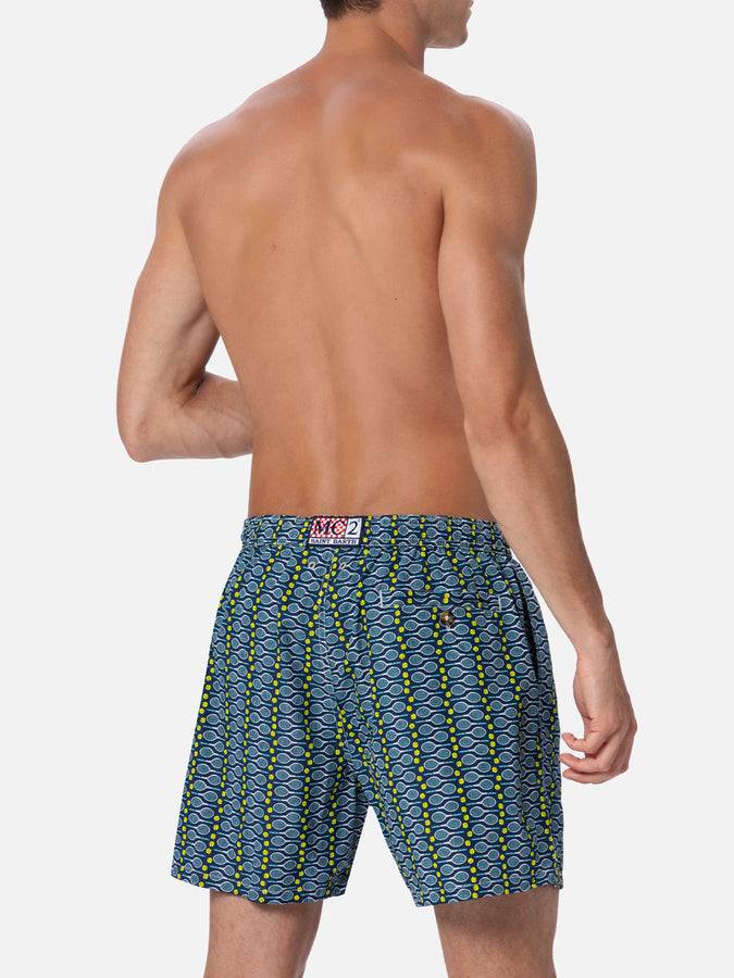 Mc2 Saint Barth Man lightweight fabric swim-shorts Lighting Micro Fantasy with tennis print Negozio online di fabbrica