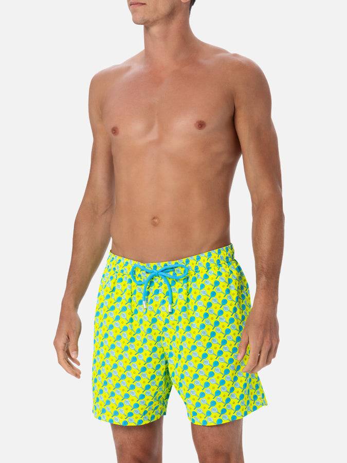 Mc2 Saint Barth Man lightweight fabric swim-shorts Lighting Micro Fantasy with padel print Offerta speciale