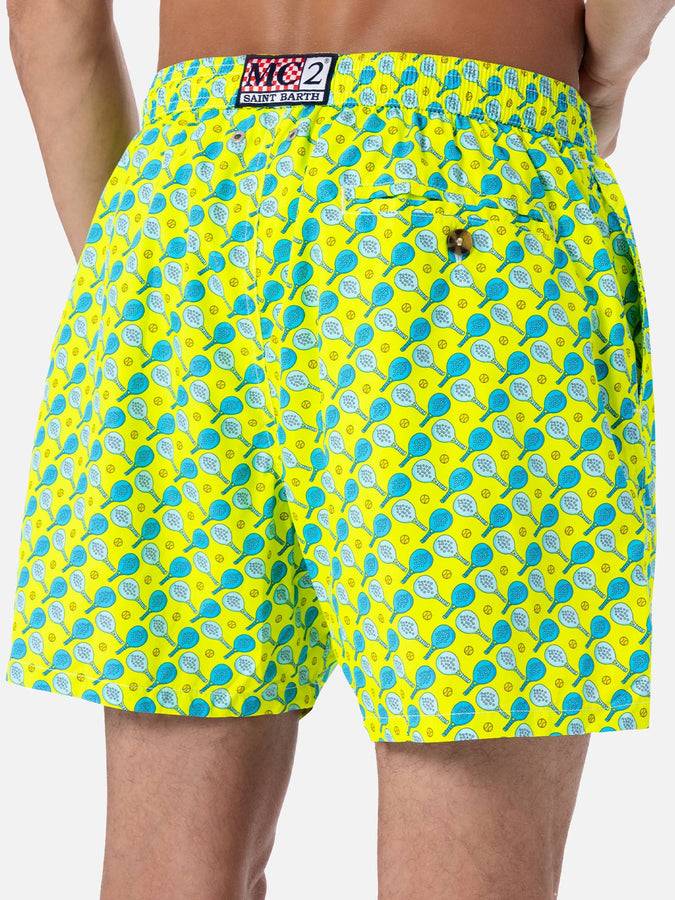 Mc2 Saint Barth Man lightweight fabric swim-shorts Lighting Micro Fantasy with padel print Offerta speciale