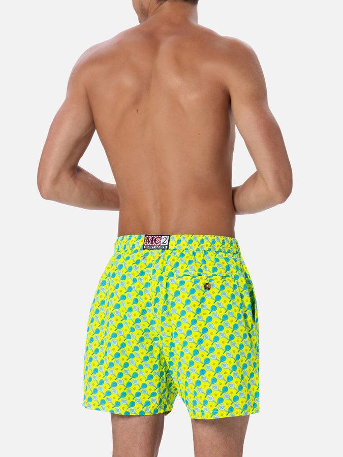 Mc2 Saint Barth Man lightweight fabric swim-shorts Lighting Micro Fantasy with padel print Offerta speciale