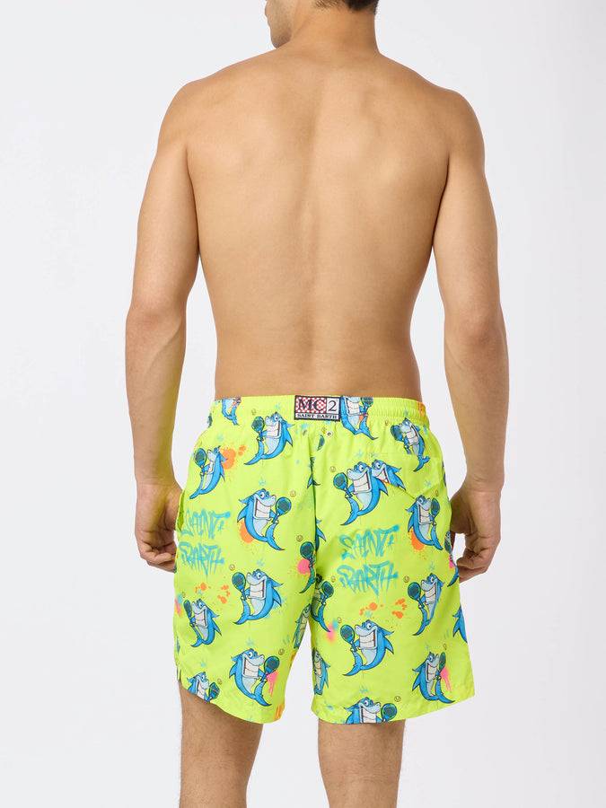 Mc2 Saint Barth Costume da bagno da uomo in tessuto leggero Lighting con stampa Cryptopuppets | EDIZIONE SPECIALE CRYPTOPUPPETS Offerta esclusiva