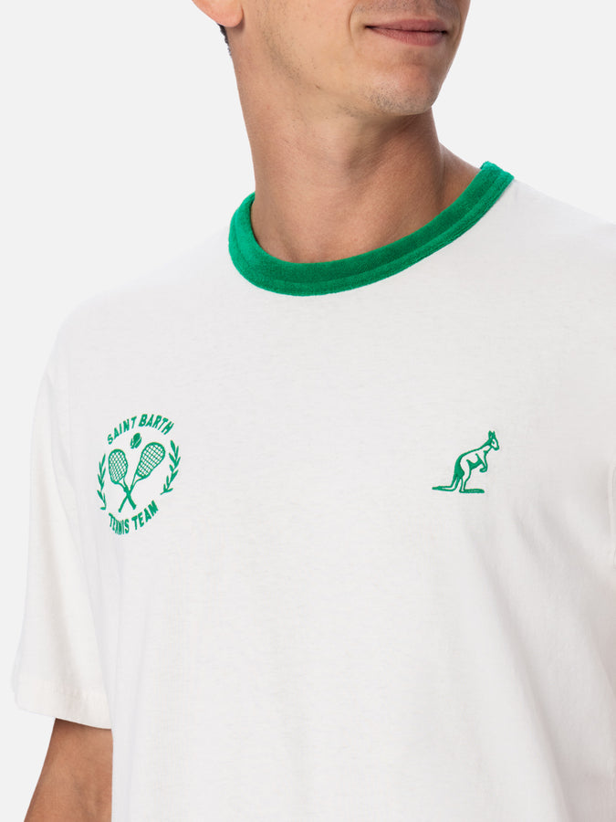 Mc2 Saint Barth T-shirt uomo bianca in cotone Dover con ricamo Australian | AUSTRALIAN BRAND SPECIAL EDITION Offerta natalizia