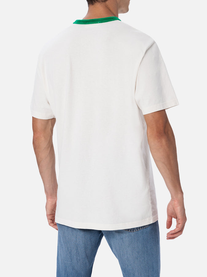 Mc2 Saint Barth T-shirt uomo bianca in cotone Dover con ricamo Australian | AUSTRALIAN BRAND SPECIAL EDITION Offerta natalizia