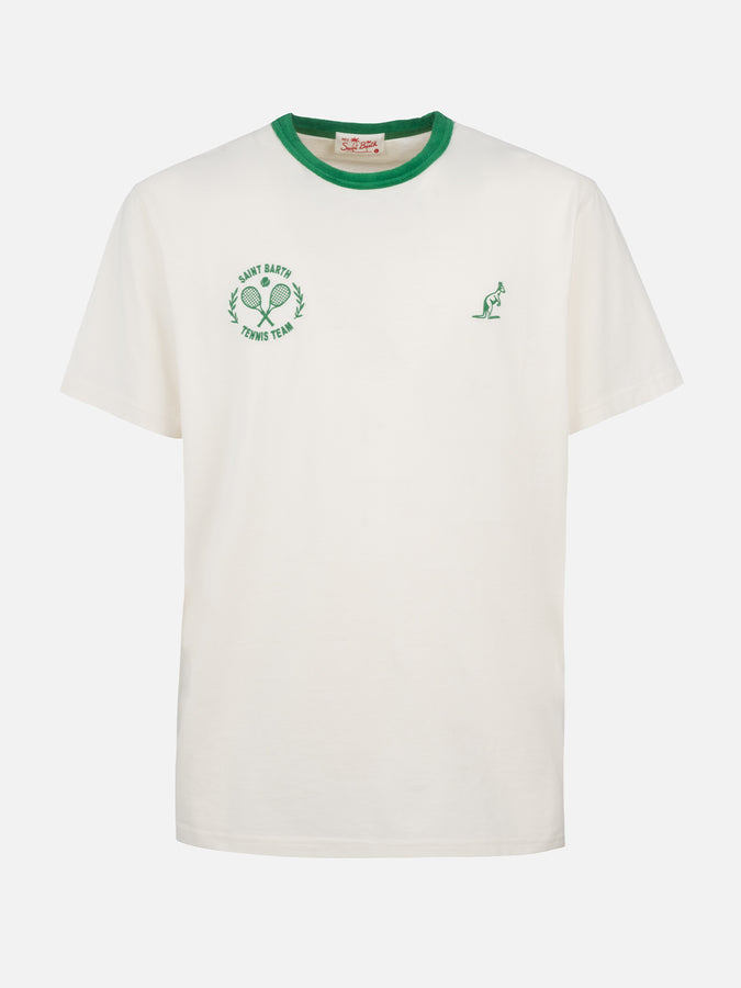 Mc2 Saint Barth T-shirt uomo bianca in cotone Dover con ricamo Australian | AUSTRALIAN BRAND SPECIAL EDITION Offerta natalizia