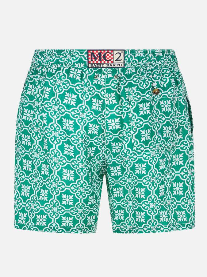 Mc2 Saint Barth Costume da bagno da uomo in lino con stampa fantasia Offerta migliore