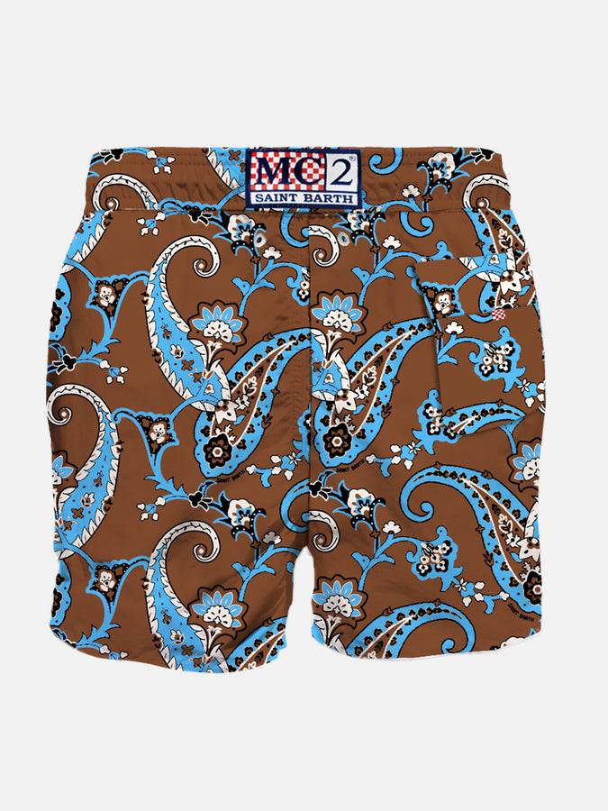 Mc2 Saint Barth Costume da bagno da uomo in lino con stampa paisley Offerta temporanea