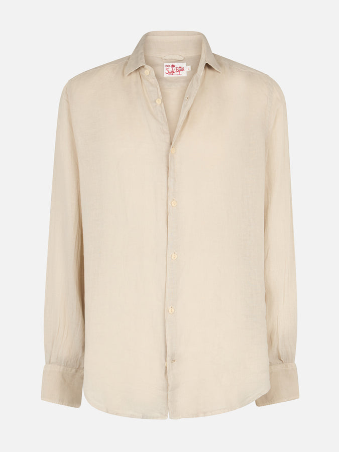 Mc2 Saint Barth Camicia da uomo in lino bianco sporco Pamplona Offerte giornaliere
