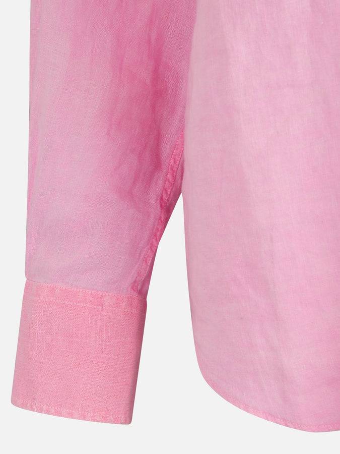 Mc2 Saint Barth Camicia da uomo Pamplona in lino color rosa fluo Enormi risparmi