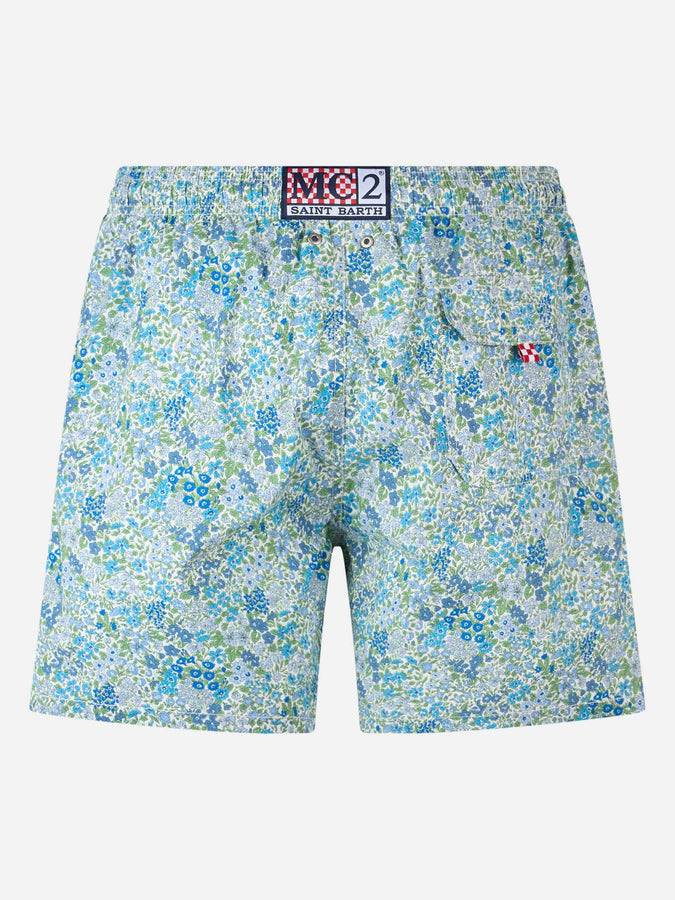 Mc2 Saint Barth Joanna Luise print mid-length swim shorts| MADE WITH LIBERTY FABRIC Sconti VIP