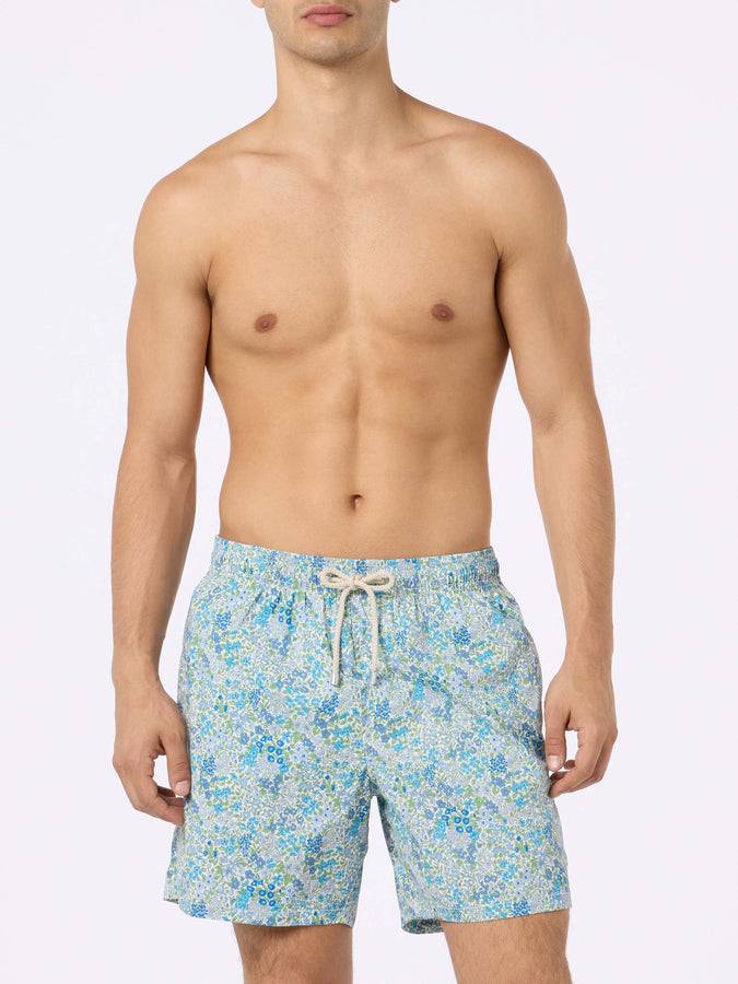 Mc2 Saint Barth Joanna Luise print mid-length swim shorts| MADE WITH LIBERTY FABRIC Sconti VIP