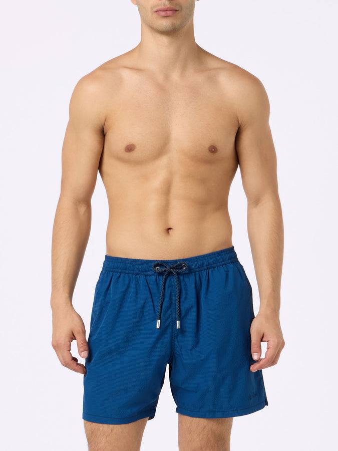 Mc2 Saint Barth Pantaloncino mare uomo in seersucker Patmos Rilascio limitato