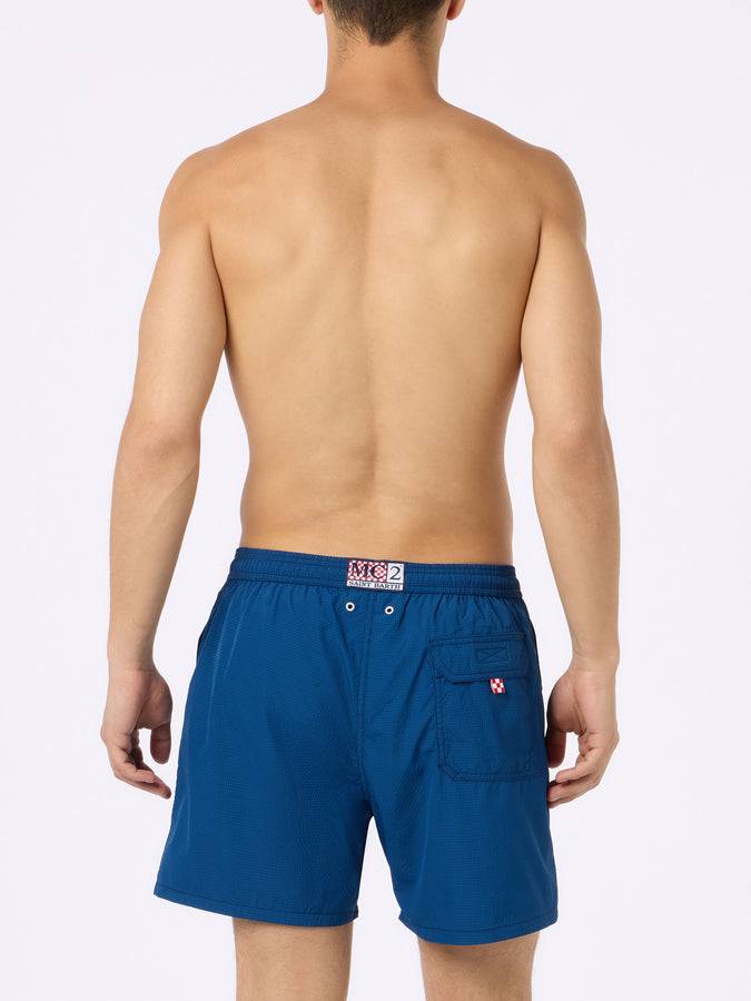 Mc2 Saint Barth Pantaloncino mare uomo in seersucker Patmos Rilascio limitato
