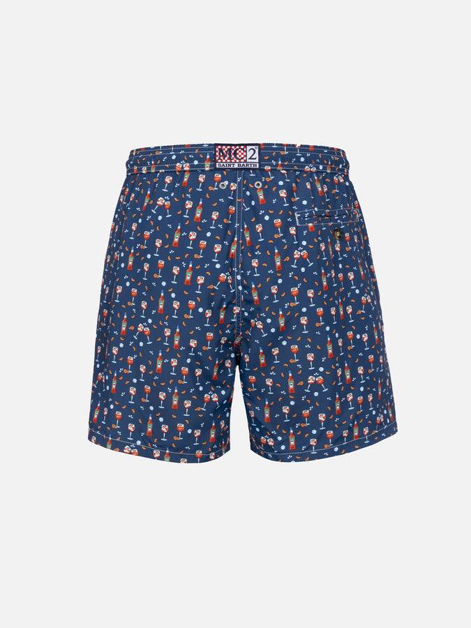 Mc2 Saint Barth Man lightweight fabric swim-shorts Lighting Micro Fantasy with Aperol Spritz print | APEROL SPECIAL EDITION Ultimi tre giorni