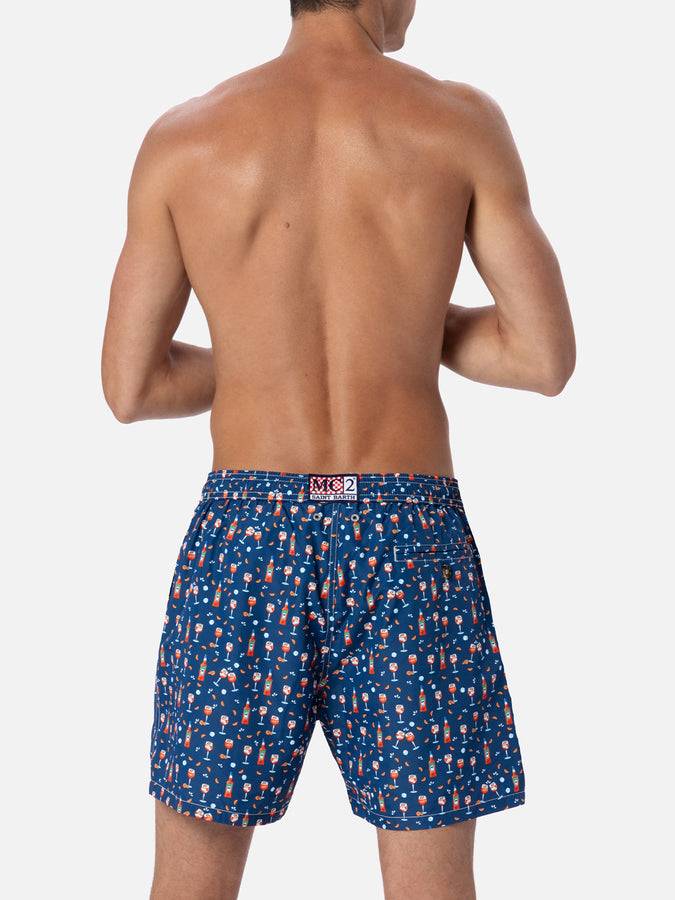 Mc2 Saint Barth Man lightweight fabric swim-shorts Lighting Micro Fantasy with Aperol Spritz print | APEROL SPECIAL EDITION Ultimi tre giorni