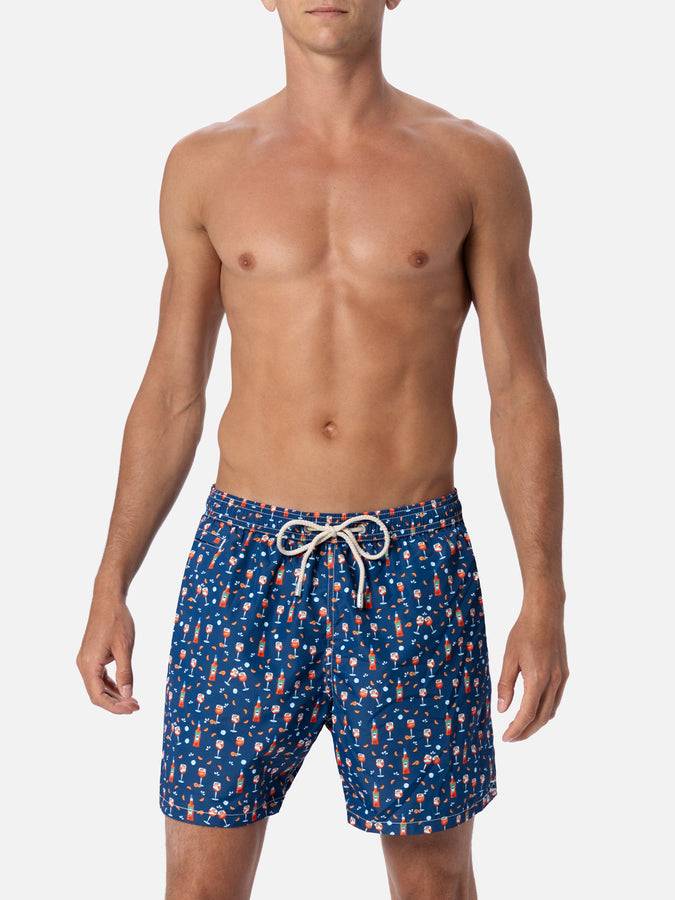 Mc2 Saint Barth Man lightweight fabric swim-shorts Lighting Micro Fantasy with Aperol Spritz print | APEROL SPECIAL EDITION Ultimi tre giorni