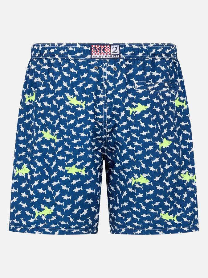 Mc2 Saint Barth Costume da bagno da uomo in tessuto leggero Illuminazione con ricamo squali Promozione temporanea