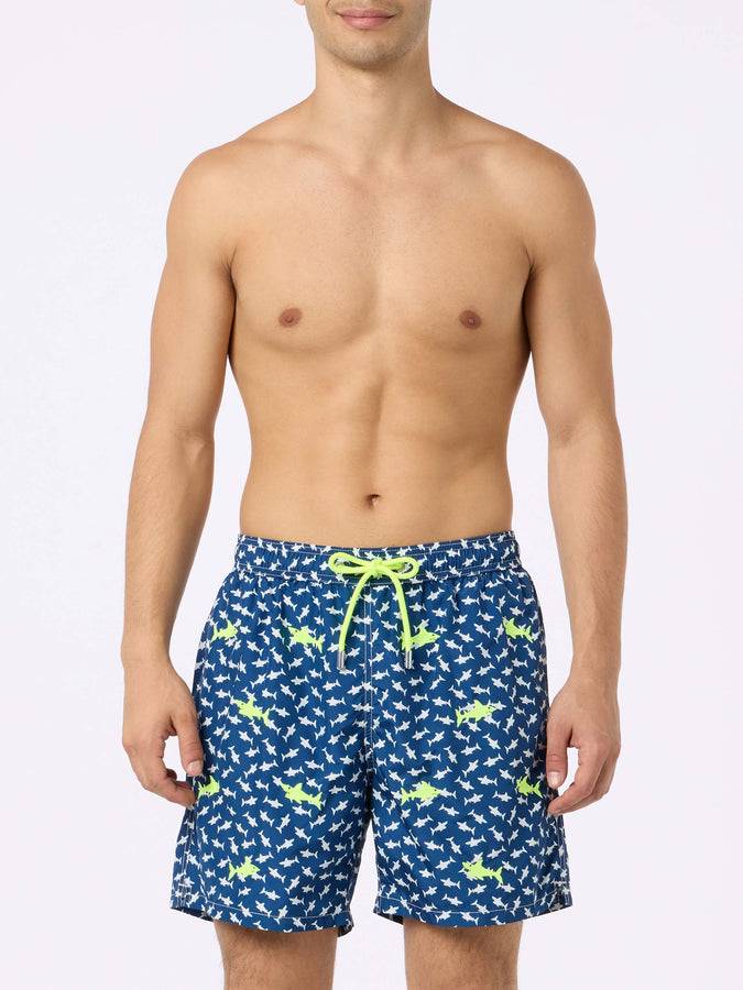 Mc2 Saint Barth Costume da bagno da uomo in tessuto leggero Illuminazione con ricamo squali Promozione temporanea