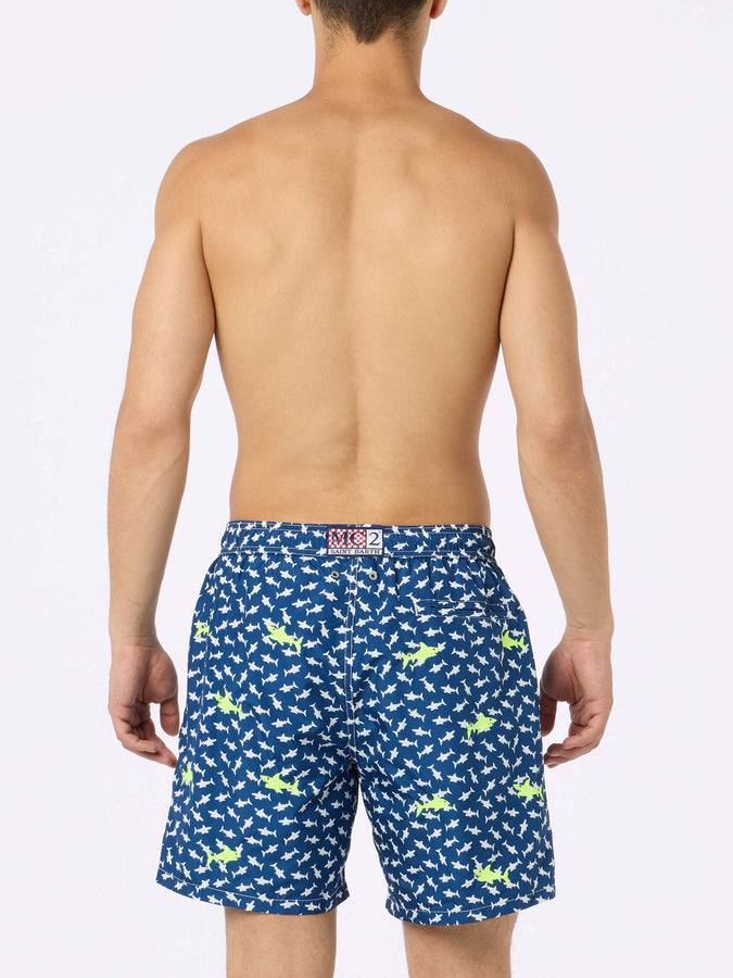 Mc2 Saint Barth Costume da bagno da uomo in tessuto leggero Illuminazione con ricamo squali Promozione temporanea