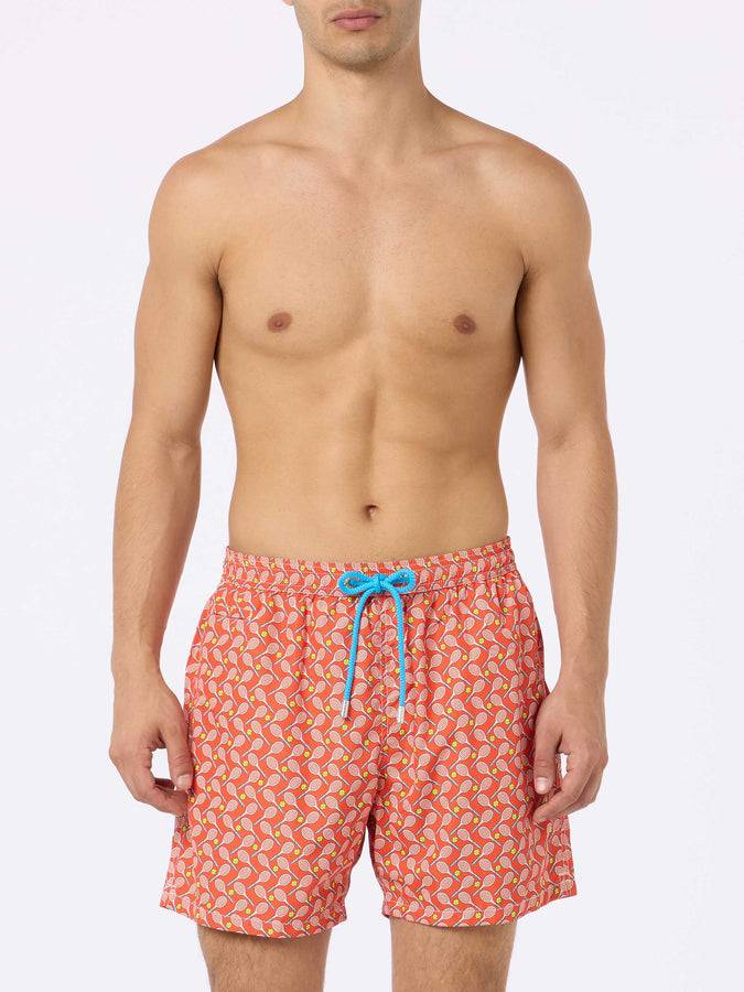 Mc2 Saint Barth Costume da bagno da uomo in tessuto leggero Lighting Micro Fantasy con stampa tennis Sostegno trimestrale