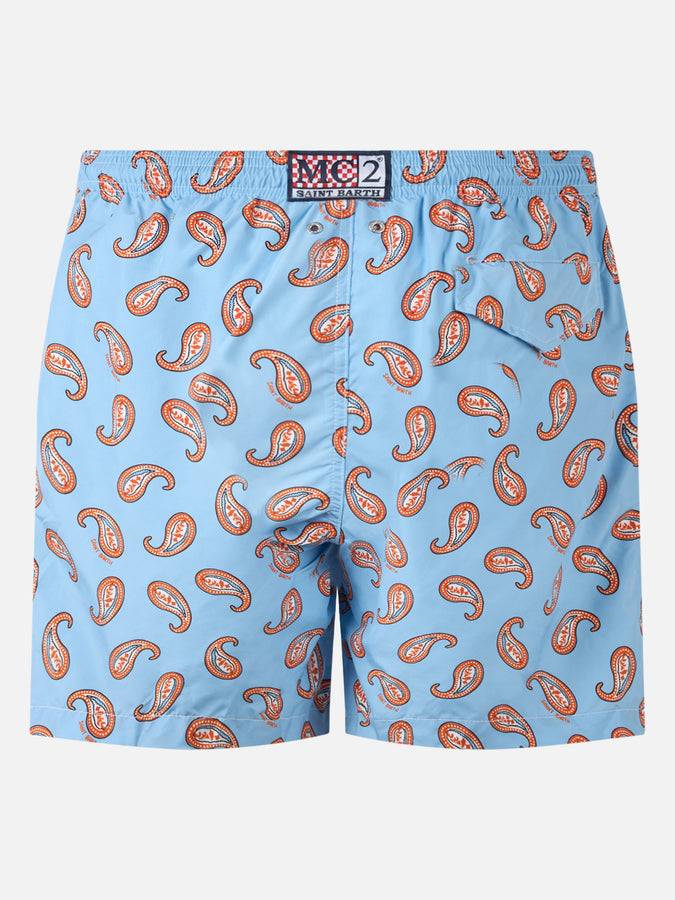 Mc2 Saint Barth Man lightweight fabric swim-shorts Lighting with paisley print Super sconto