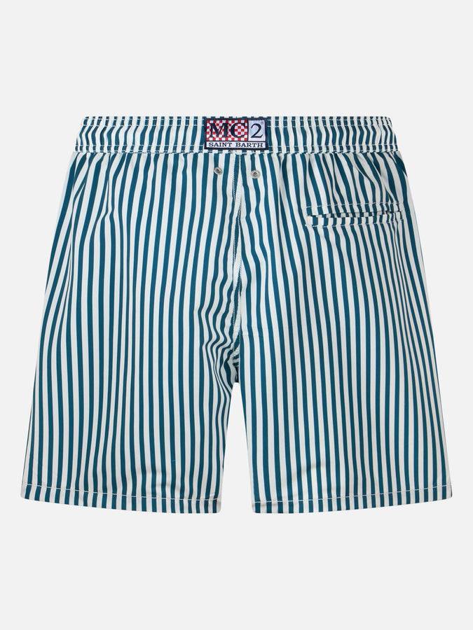 Mc2 Saint Barth Boxer mare uomo Gustavia lunghezza media a righe con ricamo Portofino Gin | PORTOFINO GIN EDIZIONE SPECIALE 50% di sconto con spedizione gratuita