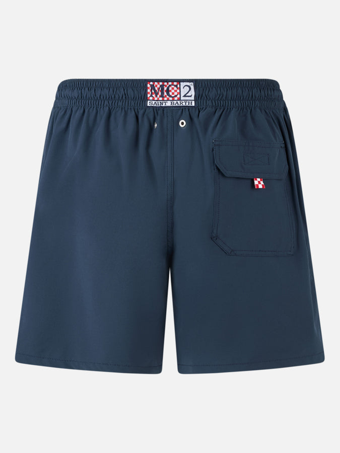 Mc2 Saint Barth Man Comfort swim shorts with Nel bere e nel mare embroidery | INSULTI LUMINOSI SPECIAL EDITION Officina