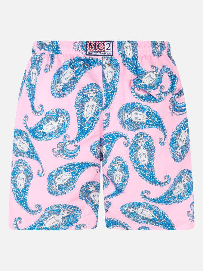 Mc2 Saint Barth Man lightweight fabric swim-shorts Lighting with paisley print Esporta salva