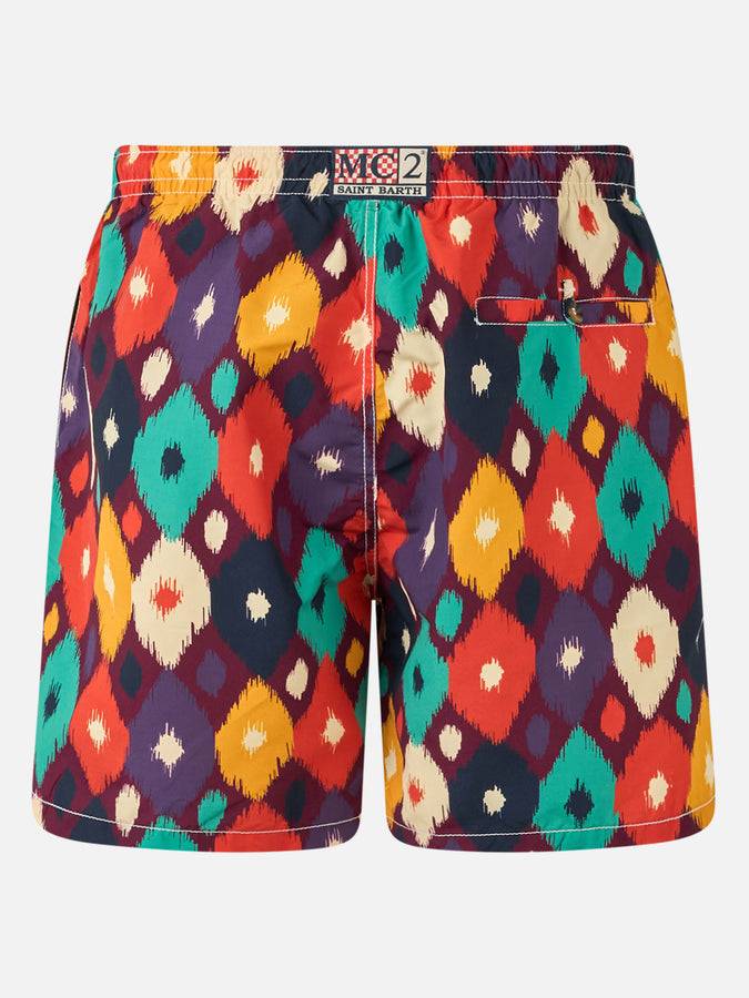 Mc2 Saint Barth Man mid-length multicolor ikat swim-shorts Caprese Italia