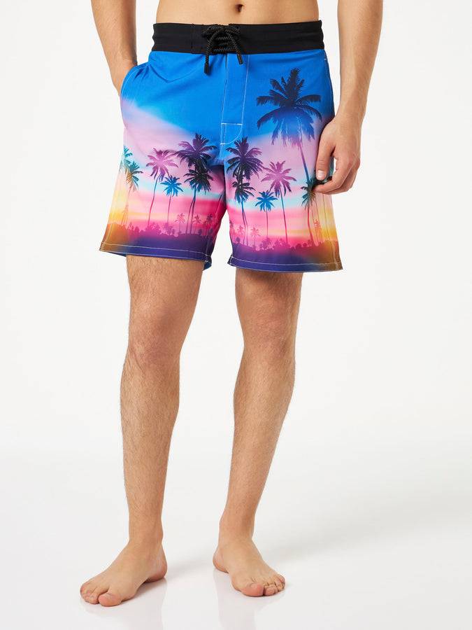 Mc2 Saint Barth Costume da bagno da uomo surf comfort ed stretch con stampa palme Promozione