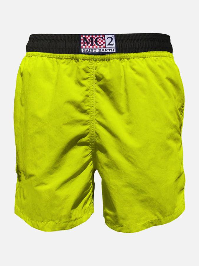 Mc2 Saint Barth Costume da bagno con zip in tessuto leggero giallo fluo Qualità Garantita