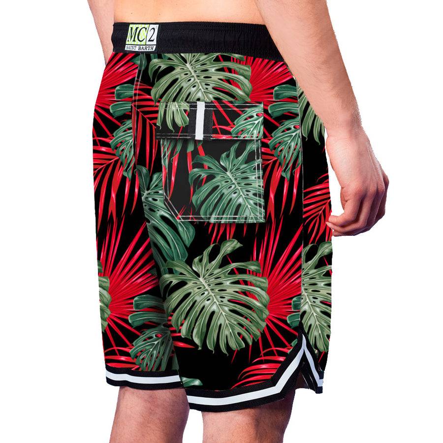Mc2 Saint Barth Pantaloncini da bagno con stampa tropicale stile surf Prezzo Ridotto