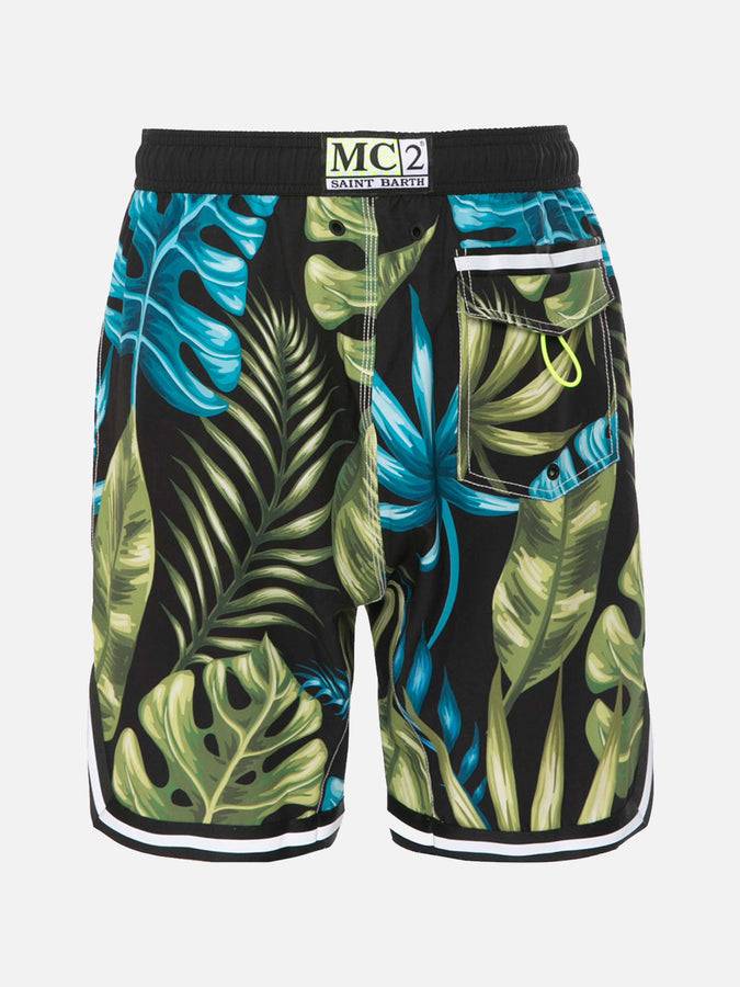 Mc2 Saint Barth Pantaloncini da bagno con stampa tropicale stile surf Convenienza