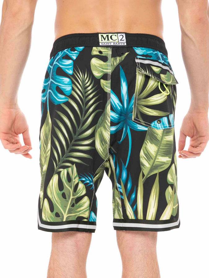 Mc2 Saint Barth Pantaloncini da bagno con stampa tropicale stile surf Convenienza