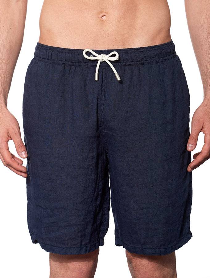 Mc2 Saint Barth Costume da bagno lungo in lino blu Presa