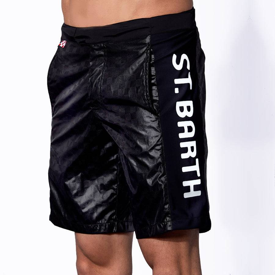 Mc2 Saint Barth Costume da bagno a quadri con banda laterale in contrasto Offerta