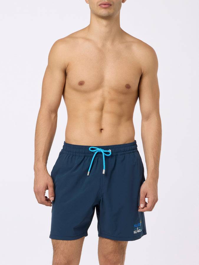 Mc2 Saint Barth Man Comfort swim shorts with Nel bere e nel mare embroidery | INSULTI LUMINOSI SPECIAL EDITION Outlet