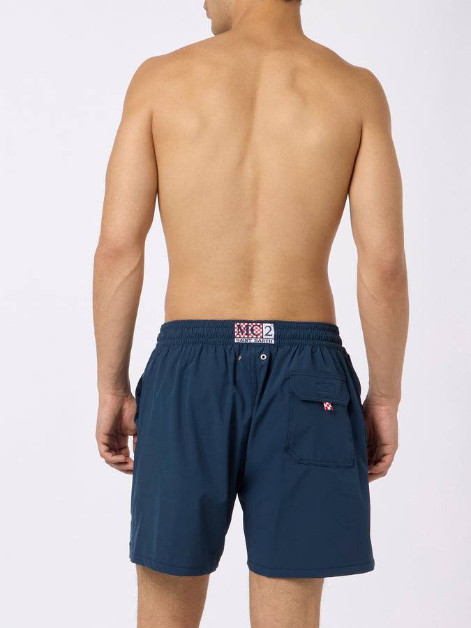 Mc2 Saint Barth Man Comfort swim shorts with Nel bere e nel mare embroidery | INSULTI LUMINOSI SPECIAL EDITION Outlet
