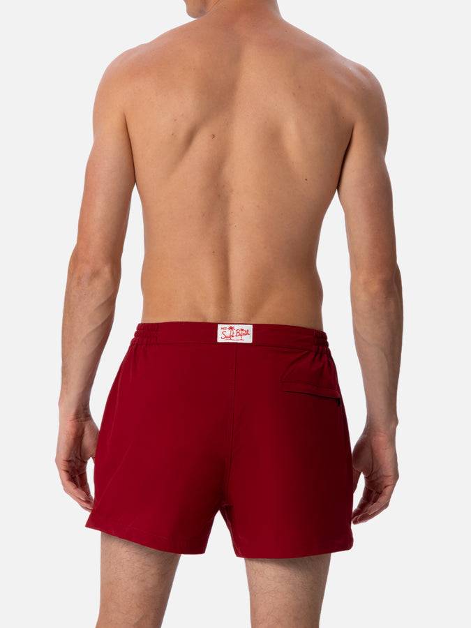Mc2 Saint Barth Pantaloncini da bagno uomo Harrys dal taglio aderente bordeaux In Saldo