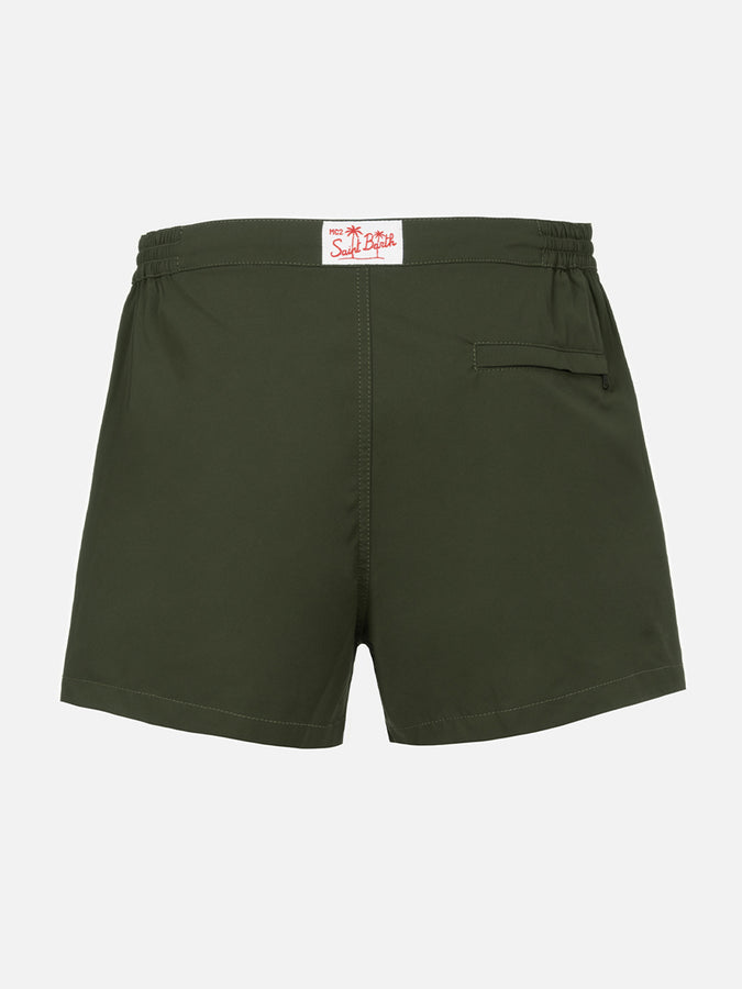Mc2 Saint Barth Pantaloncini da bagno uomo Harrys dal taglio aderente verde militare Nuova