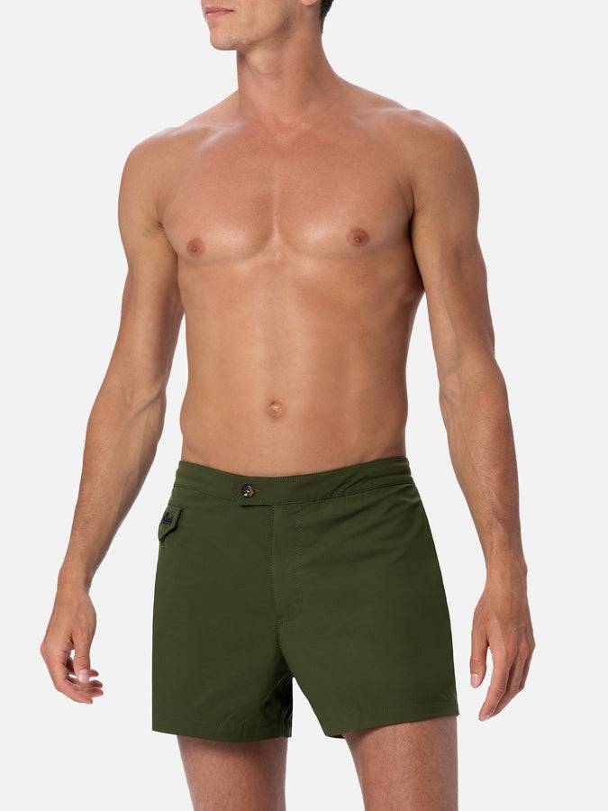 Mc2 Saint Barth Pantaloncini da bagno uomo Harrys dal taglio aderente verde militare Nuova