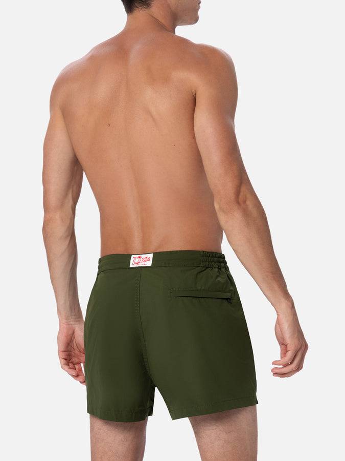 Mc2 Saint Barth Pantaloncini da bagno uomo Harrys dal taglio aderente verde militare Nuova