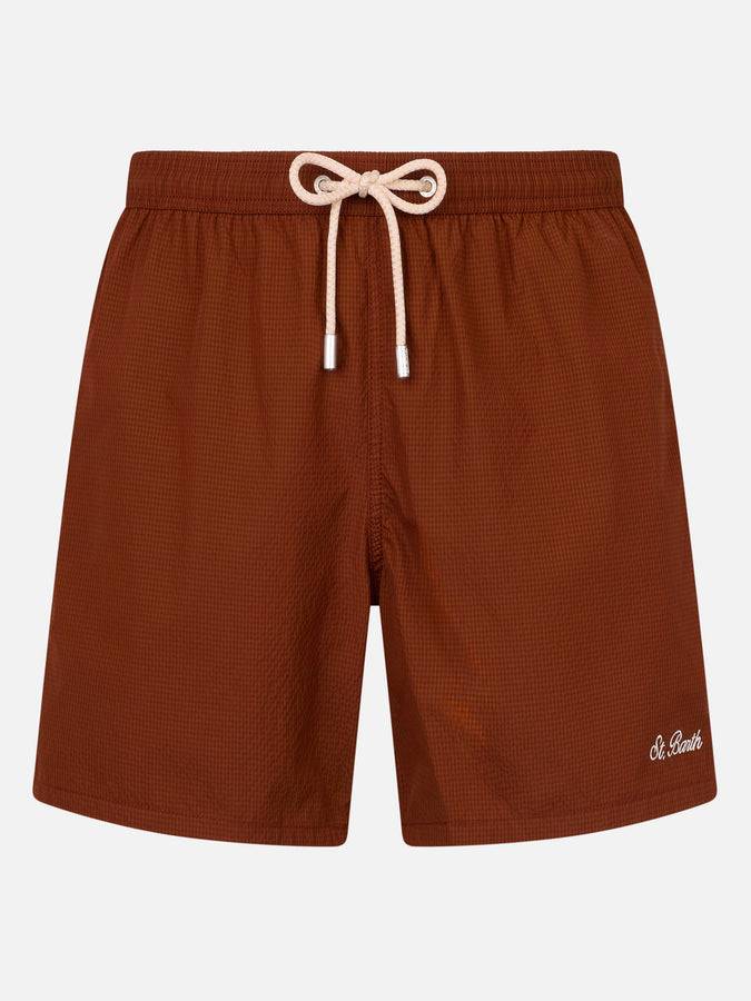 Mc2 Saint Barth Pantaloncino mare uomo in seersucker Patmos Offerta speciale