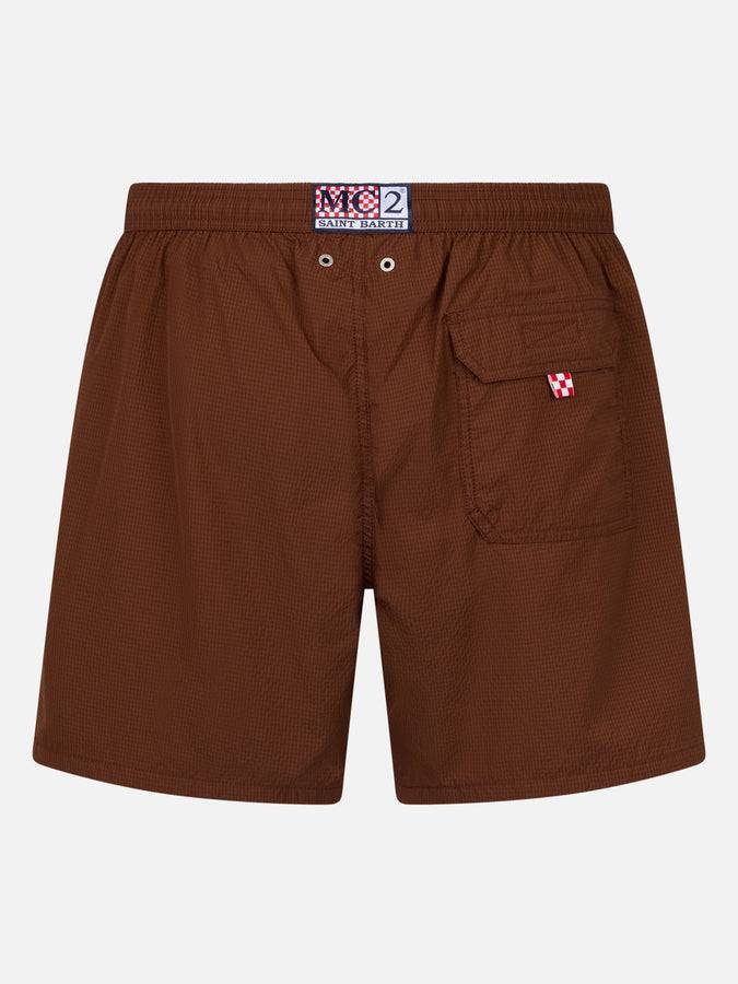 Mc2 Saint Barth Pantaloncino mare uomo in seersucker Patmos Offerta speciale