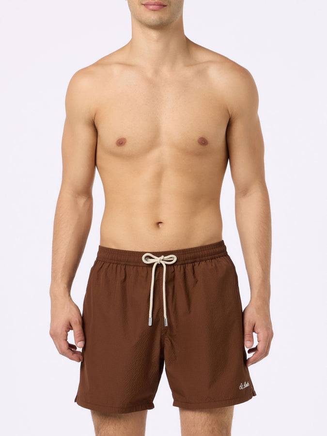 Mc2 Saint Barth Pantaloncino mare uomo in seersucker Patmos Offerta speciale
