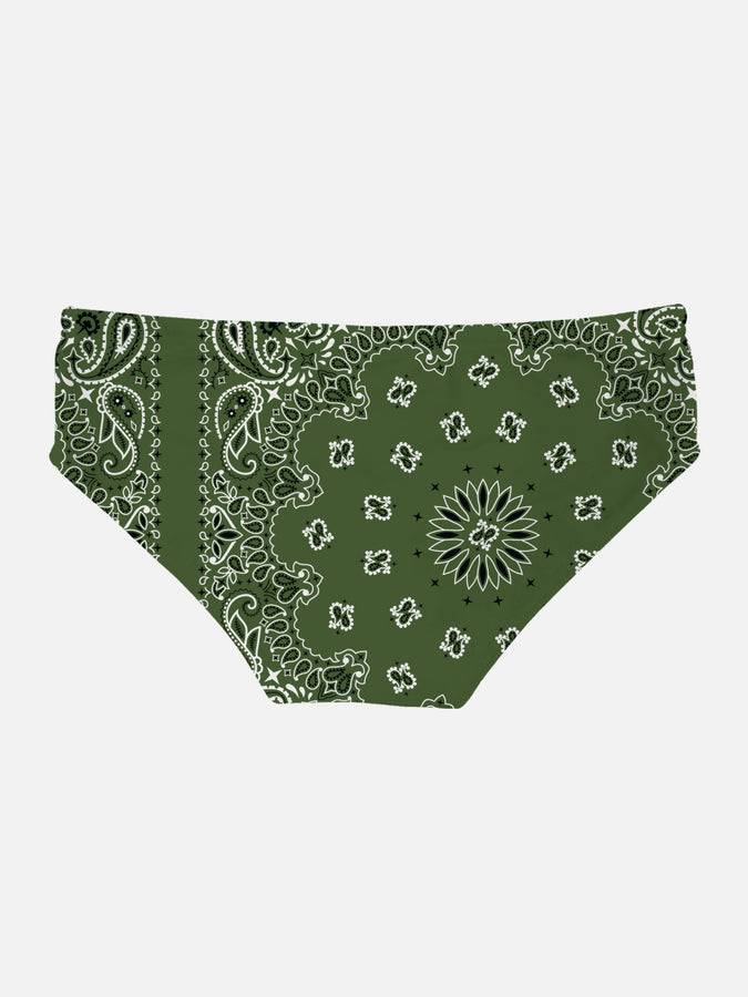 Mc2 Saint Barth Slip da bagno da uomo con stampa bandana verde militare Vendite stagionali