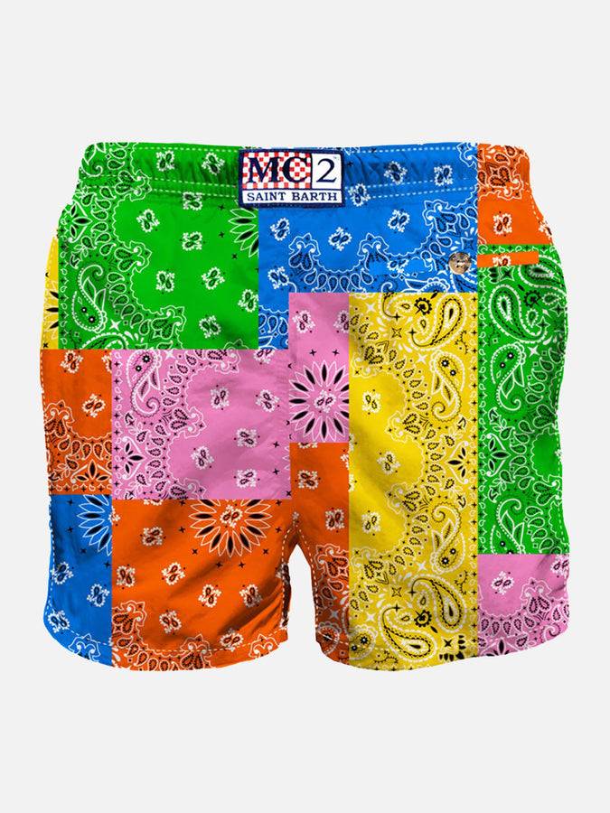 Mc2 Saint Barth Costume da bagno da uomo con stampa bandana multicolore Offerta temporanea