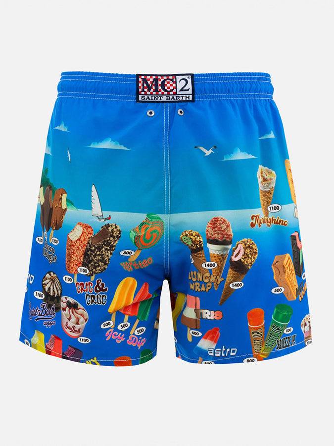 Mc2 Saint Barth Costume corto da uomo Gustavia lunghezza media con stampa piazzata gelati Liquidazione