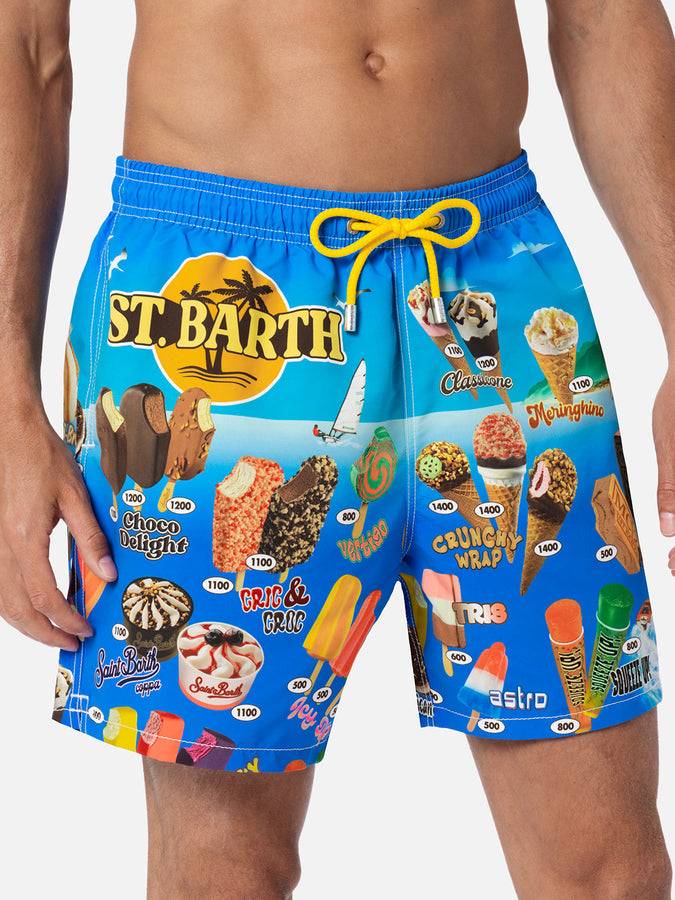 Mc2 Saint Barth Costume corto da uomo Gustavia lunghezza media con stampa piazzata gelati Liquidazione